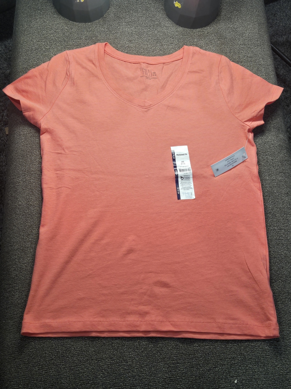 Women's V-Neck Short Sleeve Top - Coral